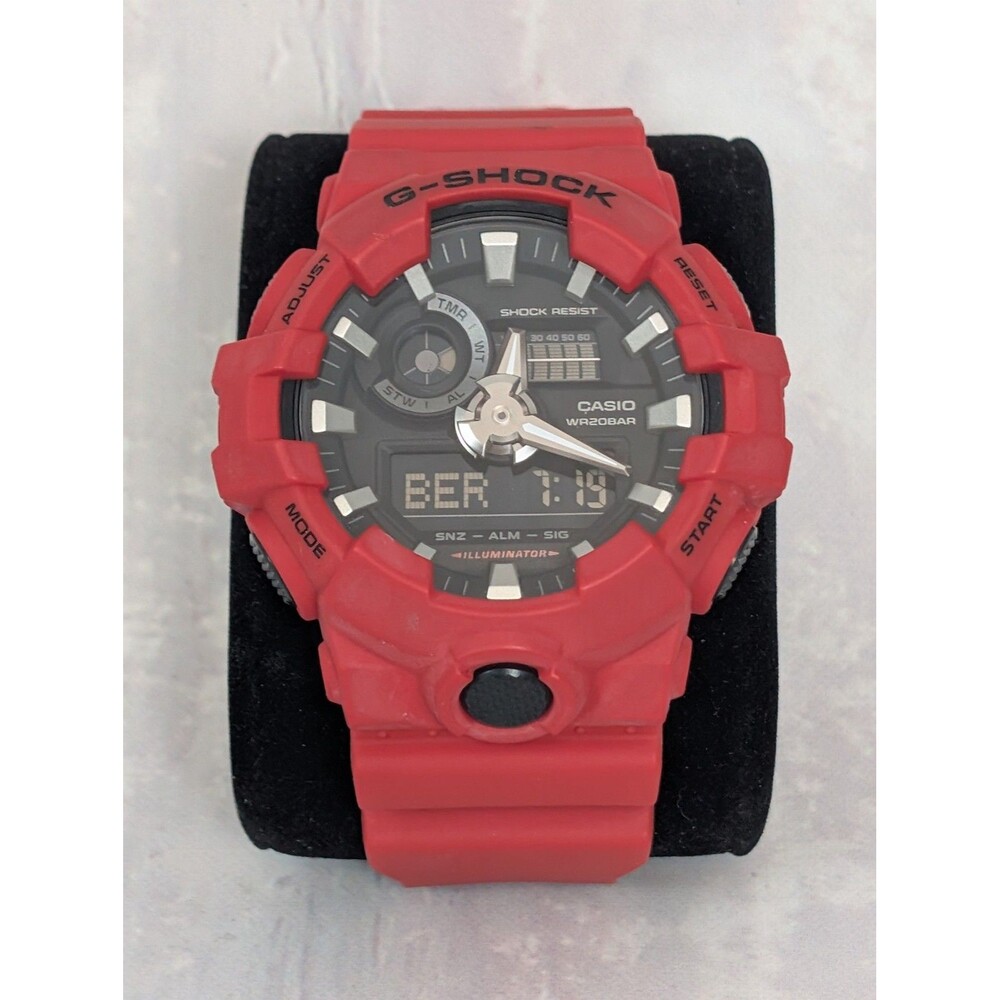 Casio G-Shock GA-700 Red Resin Men's Watch WR20BAR Shock Resist